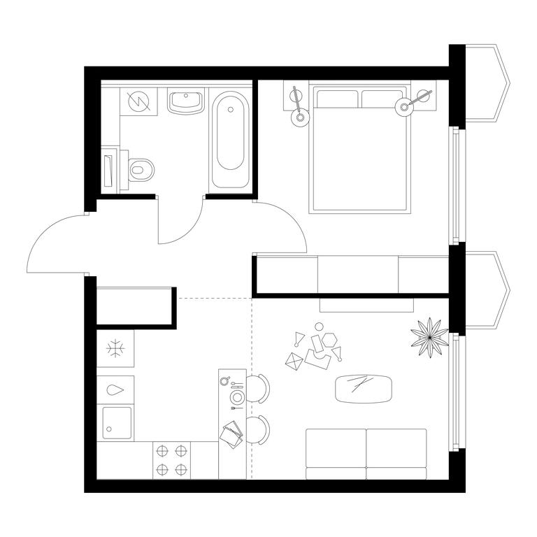 1-BD Apartment Sale, 34.3 sq. m. at Businovskiy Park, Izhorskaya Street, 6с5, Moscow, Russia #1
