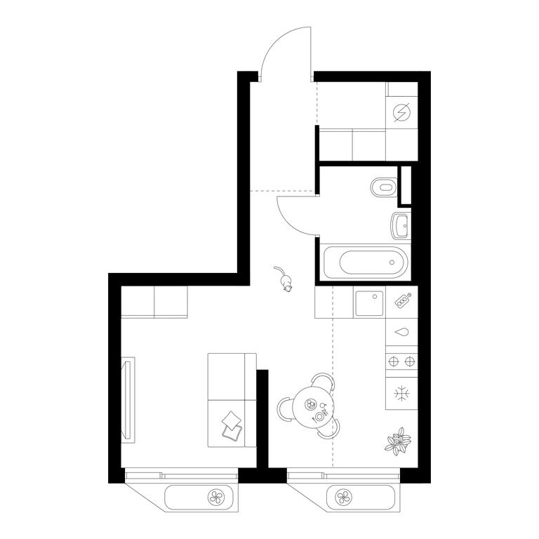 Apartment Sale, 28.7 sq. m. at Altufevskoe 53, Алтуфьевское шоссе, 53с11, Москва, Россия #1