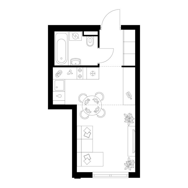 Apartment Sale, 24.1平方米 at Ilinskie Luga, Zapovednaya Street, 1, posyolok Ilyinskoye-Usovo, Krasnogorsk City District, Moscow Region, Russia #1