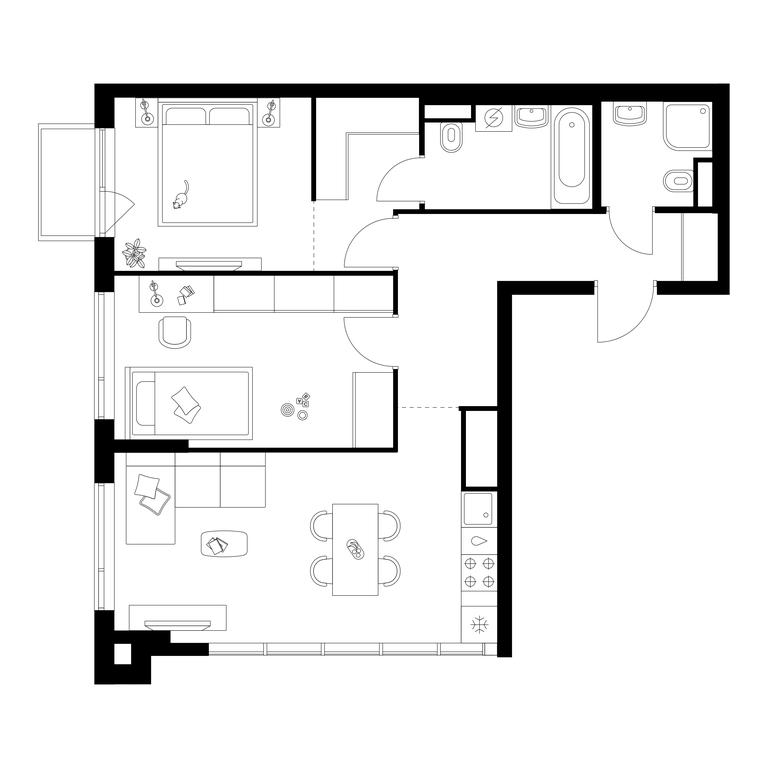 2-BD Apartment Sale, 64.7 sq. m. at Buninskaja naberezhnaja, ZhK Buninskaya Naberezhnaya, Moscow, Russia #1 2-BD Apartment Sale, 64.7 sq. m. at Buninskaja naberezhnaja, ZhK Buninskaya Naberezhnaya, Moscow, Russia #1