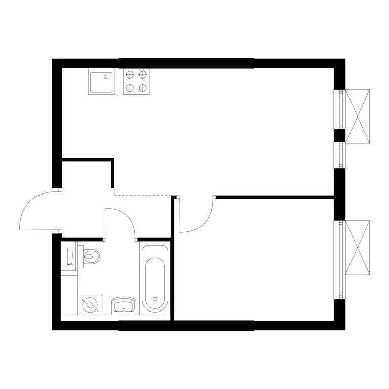 1-BD Apartment Sale, 33.5平方米 at Kuzminskiy Les, mikrorayon Belaya Dacha, 25, Kotelniki, Moscow Region, Russia #1