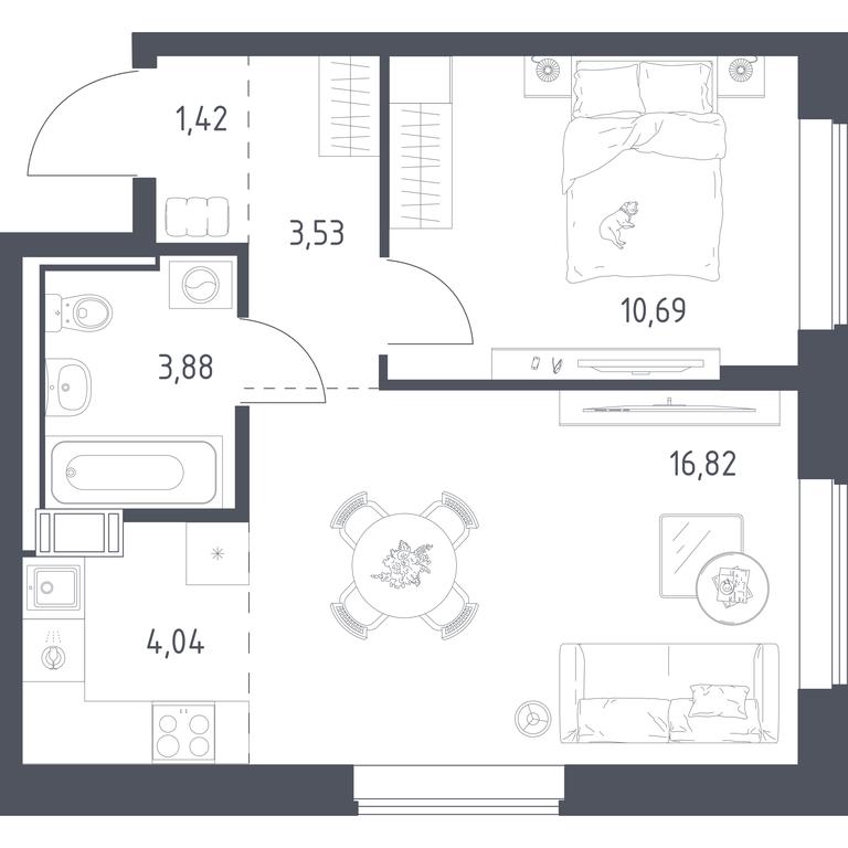 Apartment Sale, 39.9 sq. m. at Tomilino Park, 1-y kvartal, posyolok Zhilino-1, Lubertsy City District, Moscow Region, Russia #1 Apartment Sale, 39.9 sq. m. at Tomilino Park, 1-y kvartal, posyolok Zhilino-1, Lubertsy City District, Moscow Region, Russia #1