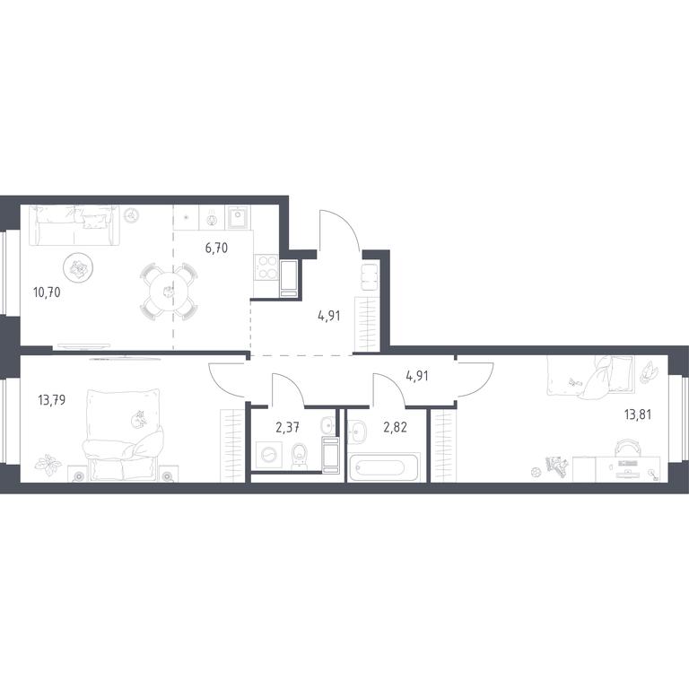 1-BD Apartment Sale, 59.6 sq. m. at Tomilino Park, 1-y kvartal, posyolok Zhilino-1, Lubertsy City District, Moscow Region, Russia #1 1-BD Apartment Sale, 59.6 sq. m. at Tomilino Park, 1-y kvartal, posyolok Zhilino-1, Lubertsy City District, Moscow Region, Russia #1