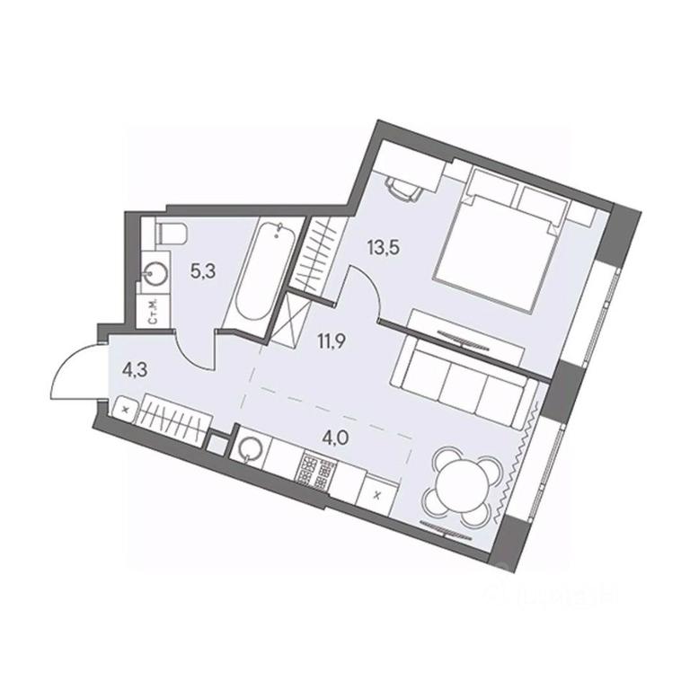 1-BD Apartment Sale, 39.3 sq. m. at Ново-Переделкино, Zapadniy Administrative District, Moscow, Russia #1 1-BD Apartment Sale, 39.3 sq. m. at Ново-Переделкино, Zapadniy Administrative District, Moscow, Russia #1