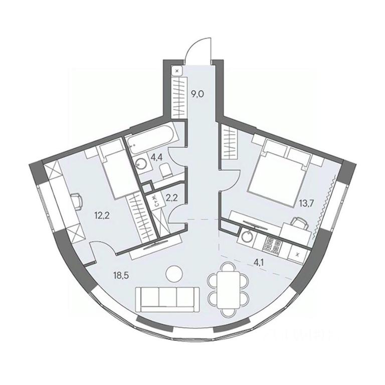 2-BD Apartment Sale, 64.6 sq. m. at Ново-Переделкино, Zapadniy Administrative District, Moscow, Russia #1 2-BD Apartment Sale, 64.6 sq. m. at Ново-Переделкино, Zapadniy Administrative District, Moscow, Russia #1