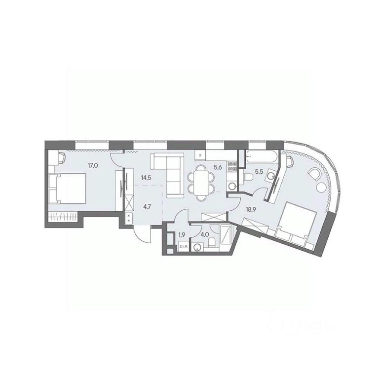 2-BD Apartment Sale, 72.1 sq. m. at Ново-Переделкино, Zapadniy Administrative District, Moscow, Russia #1 2-BD Apartment Sale, 72.1 sq. m. at Ново-Переделкино, Zapadniy Administrative District, Moscow, Russia #1