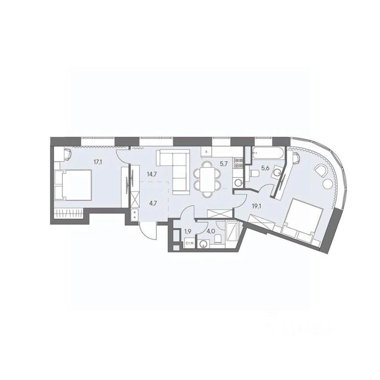 2-BD Apartment Sale, 72.8 sq. m. at Ново-Переделкино, Zapadniy Administrative District, Moscow, Russia #1 2-BD Apartment Sale, 72.8 sq. m. at Ново-Переделкино, Zapadniy Administrative District, Moscow, Russia #1