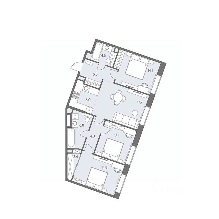 3-BD Apartment Sale, 89.9 sq. m. at Ново-Переделкино, Zapadniy Administrative District, Moscow, Russia #1 3-BD Apartment Sale, 89.9 sq. m. at Ново-Переделкино, Zapadniy Administrative District, Moscow, Russia #1