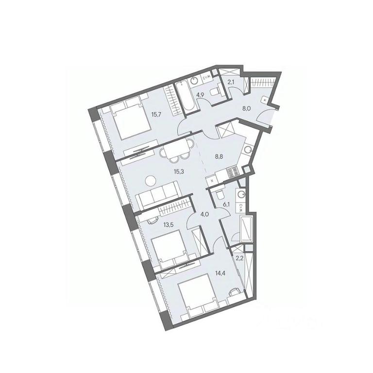 3-BD Apartment Sale, 95 sq. m. at Ново-Переделкино, Zapadniy Administrative District, Moscow, Russia #1
