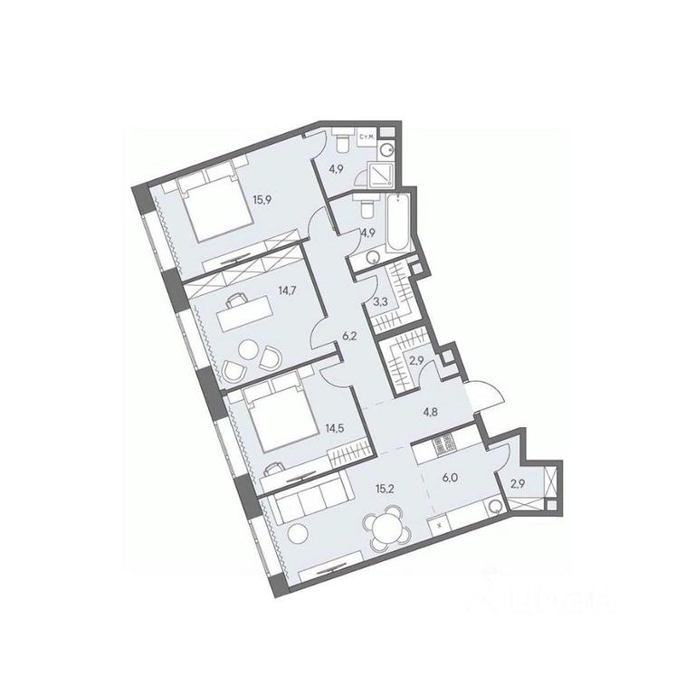 3-BD Apartment Sale, 96.2 sq. m. at Ново-Переделкино, Zapadniy Administrative District, Moscow, Russia #1 3-BD Apartment Sale, 96.2 sq. m. at Ново-Переделкино, Zapadniy Administrative District, Moscow, Russia #1