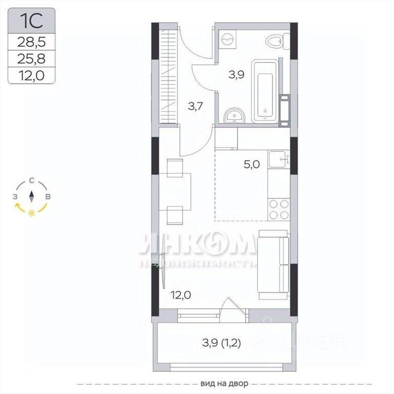 Apartment Sale, 25.8平方米 at Pirogovskaya Rivera, Tsentralnaya Street, Pirogovo Village, Mytishi Urban District, Moscow Region, Russia #1