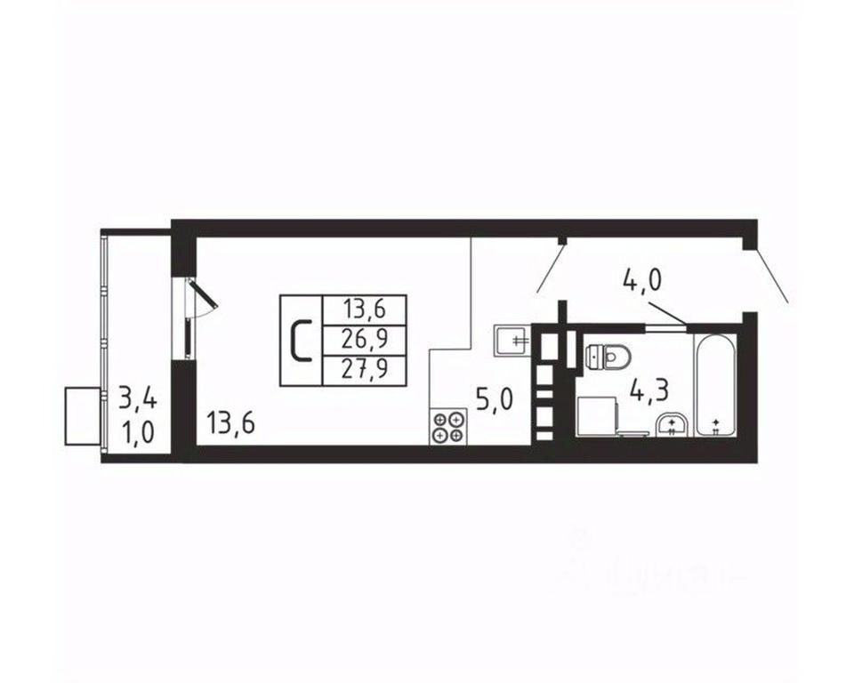 Apartment Sale, 27.9平方米 at Pirogovskaya Rivera, Tsentralnaya Street, Pirogovo Village, Mytishi Urban District, Moscow Region, Russia #2 Apartment Sale, 27.9平方米 at Pirogovskaya Rivera, Tsentralnaya Street, Pirogovo Village, Mytishi Urban District, Moscow Region, Russia #2