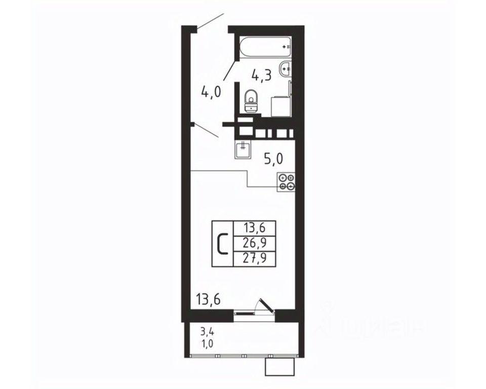 Apartment Sale, 27.9平方米 at Pirogovskaya Rivera, Tsentralnaya Street, Pirogovo Village, Mytishi Urban District, Moscow Region, Russia #2 Apartment Sale, 27.9平方米 at Pirogovskaya Rivera, Tsentralnaya Street, Pirogovo Village, Mytishi Urban District, Moscow Region, Russia #2