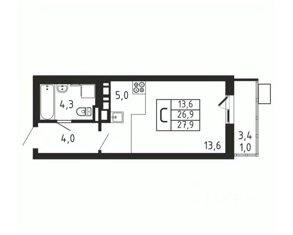 Apartment Sale, 27.9平方米 at Pirogovskaya Rivera, Tsentralnaya Street, Pirogovo Village, Mytishi Urban District, Moscow Region, Russia #2 Apartment Sale, 27.9平方米 at Pirogovskaya Rivera, Tsentralnaya Street, Pirogovo Village, Mytishi Urban District, Moscow Region, Russia #2