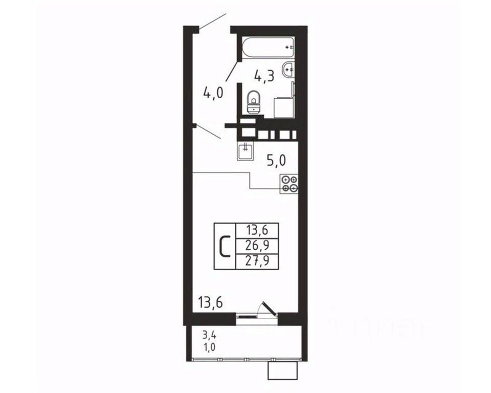 Apartment Sale, 27.9平方米 at Pirogovskaya Rivera, Tsentralnaya Street, Pirogovo Village, Mytishi Urban District, Moscow Region, Russia #2 Apartment Sale, 27.9平方米 at Pirogovskaya Rivera, Tsentralnaya Street, Pirogovo Village, Mytishi Urban District, Moscow Region, Russia #2