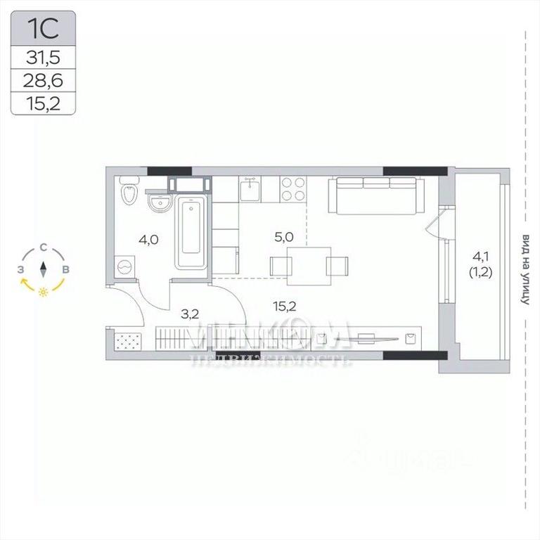 Apartment Sale, 28.9平方米 at Pirogovskaya Rivera, Tsentralnaya Street, Pirogovo Village, Mytishi Urban District, Moscow Region, Russia #1