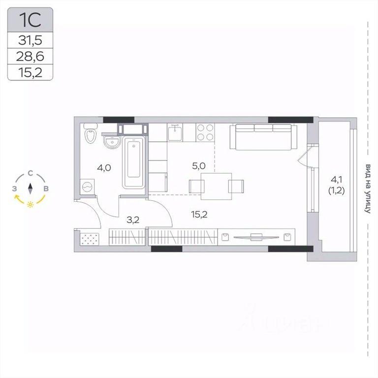 Apartment Sale, 28.7 sq. m. at Pirogovskaya Rivera, Tsentralnaya Street, Pirogovo Village, Mytishi Urban District, Moscow Region, Russia #2