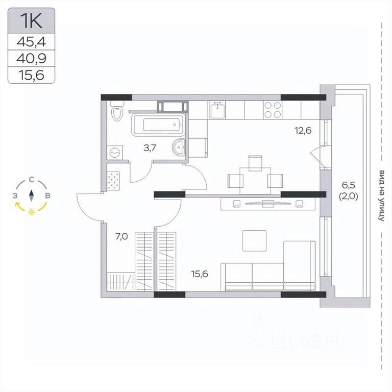 Apartment Sale, 41平方米 at Pirogovskaya Rivera, Tsentralnaya Street, Pirogovo Village, Mytishi Urban District, Moscow Region, Russia #2