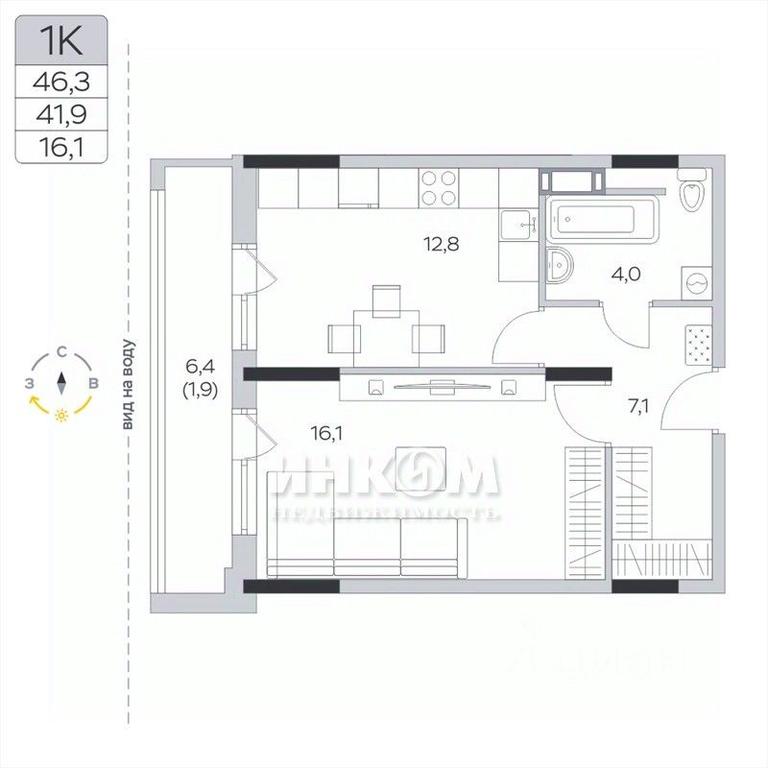 Apartment Sale, 42平方米 at Pirogovskaya Rivera, Tsentralnaya Street, Pirogovo Village, Mytishi Urban District, Moscow Region, Russia #1 Apartment Sale, 42平方米 at Pirogovskaya Rivera, Tsentralnaya Street, Pirogovo Village, Mytishi Urban District, Moscow Region, Russia #1