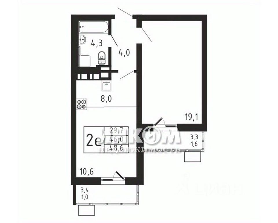 1-BD Apartment Sale, 48.6平方米 at Pirogovskaya Rivera, Tsentralnaya Street, Pirogovo Village, Mytishi Urban District, Moscow Region, Russia #1 1-BD Apartment Sale, 48.6平方米 at Pirogovskaya Rivera, Tsentralnaya Street, Pirogovo Village, Mytishi Urban District, Moscow Region, Russia #1