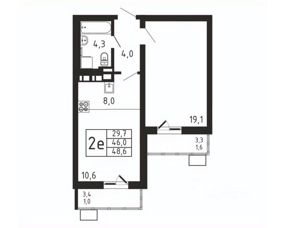 1-BD Apartment Sale, 48.6 sq. m. at Pirogovskaya Rivera, Tsentralnaya Street, Pirogovo Village, Mytishi Urban District, Moscow Region, Russia #2