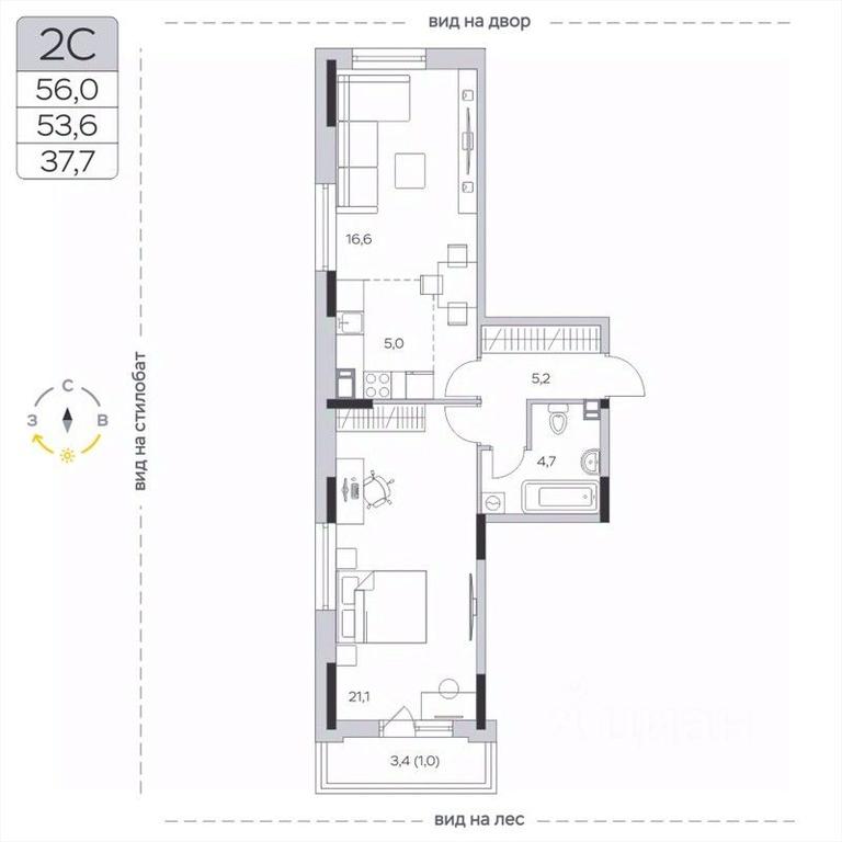 Apartment Sale, 53.5平方米 at Pirogovskaya Rivera, Tsentralnaya Street, Pirogovo Village, Mytishi Urban District, Moscow Region, Russia #2 Apartment Sale, 53.5平方米 at Pirogovskaya Rivera, Tsentralnaya Street, Pirogovo Village, Mytishi Urban District, Moscow Region, Russia #2