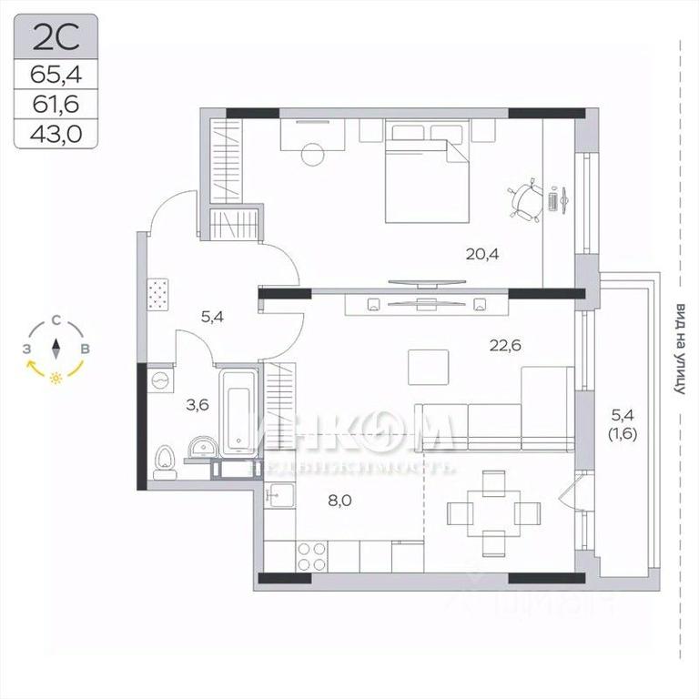 1-BD Apartment Sale, 61.7平方米 at Pirogovskaya Rivera, Tsentralnaya Street, Pirogovo Village, Mytishi Urban District, Moscow Region, Russia #1 1-BD Apartment Sale, 61.7平方米 at Pirogovskaya Rivera, Tsentralnaya Street, Pirogovo Village, Mytishi Urban District, Moscow Region, Russia #1