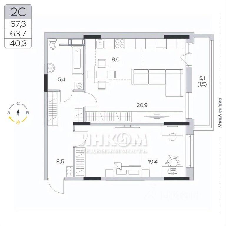 1-BD Apartment Sale, 63.5平方米 at Pirogovskaya Rivera, Tsentralnaya Street, Pirogovo Village, Mytishi Urban District, Moscow Region, Russia #1 1-BD Apartment Sale, 63.5平方米 at Pirogovskaya Rivera, Tsentralnaya Street, Pirogovo Village, Mytishi Urban District, Moscow Region, Russia #1