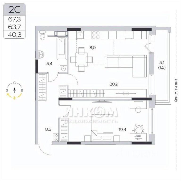 1-BD Apartment Sale, 63.8 sq. m. at Pirogovskaya Rivera, Tsentralnaya Street, Pirogovo Village, Mytishi Urban District, Moscow Region, Russia #1 1-BD Apartment Sale, 63.8 sq. m. at Pirogovskaya Rivera, Tsentralnaya Street, Pirogovo Village, Mytishi Urban District, Moscow Region, Russia #1