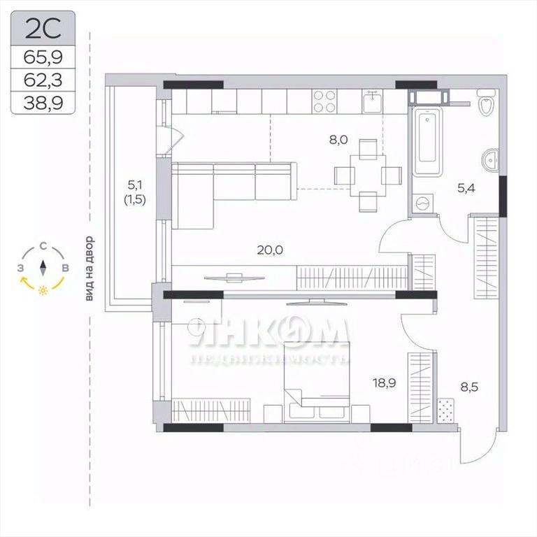 1-BD Apartment Sale, 62.2平方米 at Pirogovskaya Rivera, Tsentralnaya Street, Pirogovo Village, Mytishi Urban District, Moscow Region, Russia #1 1-BD Apartment Sale, 62.2平方米 at Pirogovskaya Rivera, Tsentralnaya Street, Pirogovo Village, Mytishi Urban District, Moscow Region, Russia #1