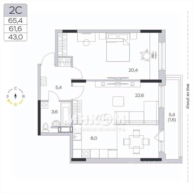 1-BD Apartment Sale, 61.3平方米 at Pirogovskaya Rivera, Tsentralnaya Street, Pirogovo Village, Mytishi Urban District, Moscow Region, Russia #1 1-BD Apartment Sale, 61.3平方米 at Pirogovskaya Rivera, Tsentralnaya Street, Pirogovo Village, Mytishi Urban District, Moscow Region, Russia #1