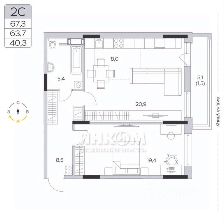 1-BD Apartment Sale, 63.7平方米 at Pirogovskaya Rivera, Tsentralnaya Street, Pirogovo Village, Mytishi Urban District, Moscow Region, Russia #1 1-BD Apartment Sale, 63.7平方米 at Pirogovskaya Rivera, Tsentralnaya Street, Pirogovo Village, Mytishi Urban District, Moscow Region, Russia #1