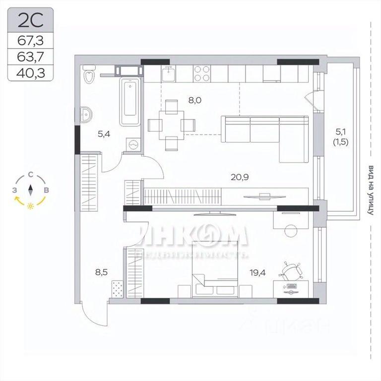 1-BD Apartment Sale, 64平方米 at Pirogovskaya Rivera, Tsentralnaya Street, Pirogovo Village, Mytishi Urban District, Moscow Region, Russia #1 1-BD Apartment Sale, 64平方米 at Pirogovskaya Rivera, Tsentralnaya Street, Pirogovo Village, Mytishi Urban District, Moscow Region, Russia #1