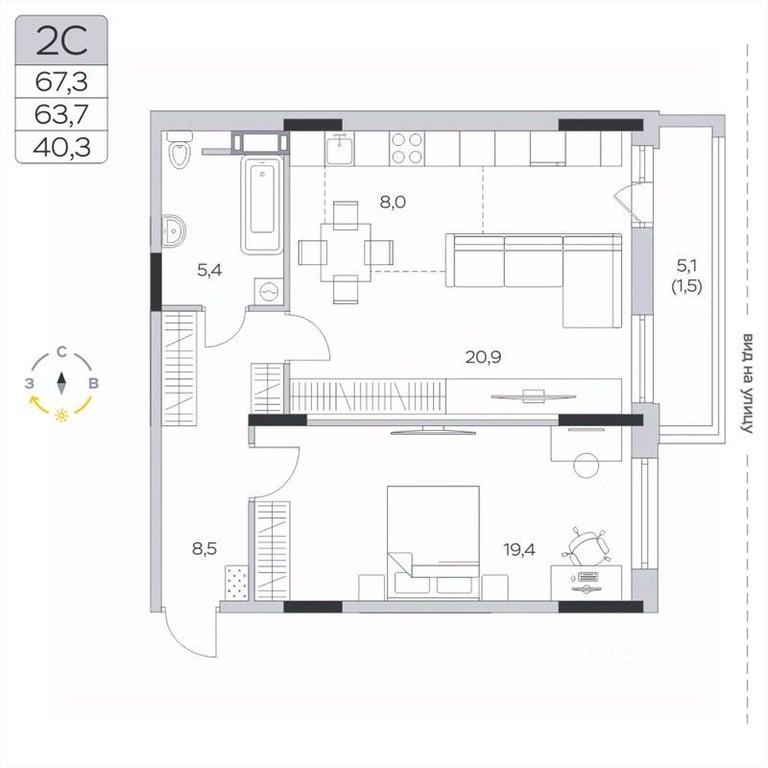 1-BD Apartment Sale, 63.6平方米 at Pirogovskaya Rivera, Tsentralnaya Street, Pirogovo Village, Mytishi Urban District, Moscow Region, Russia #2 1-BD Apartment Sale, 63.6平方米 at Pirogovskaya Rivera, Tsentralnaya Street, Pirogovo Village, Mytishi Urban District, Moscow Region, Russia #2