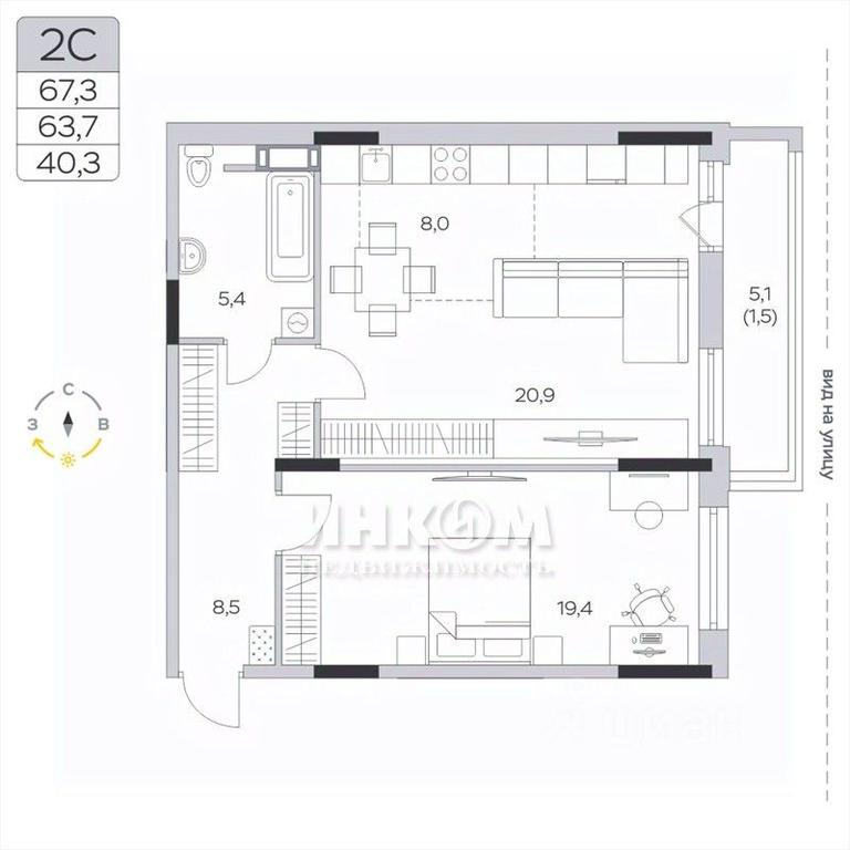 1-BD Apartment Sale, 63.6平方米 at Pirogovskaya Rivera, Tsentralnaya Street, Pirogovo Village, Mytishi Urban District, Moscow Region, Russia #1 1-BD Apartment Sale, 63.6平方米 at Pirogovskaya Rivera, Tsentralnaya Street, Pirogovo Village, Mytishi Urban District, Moscow Region, Russia #1