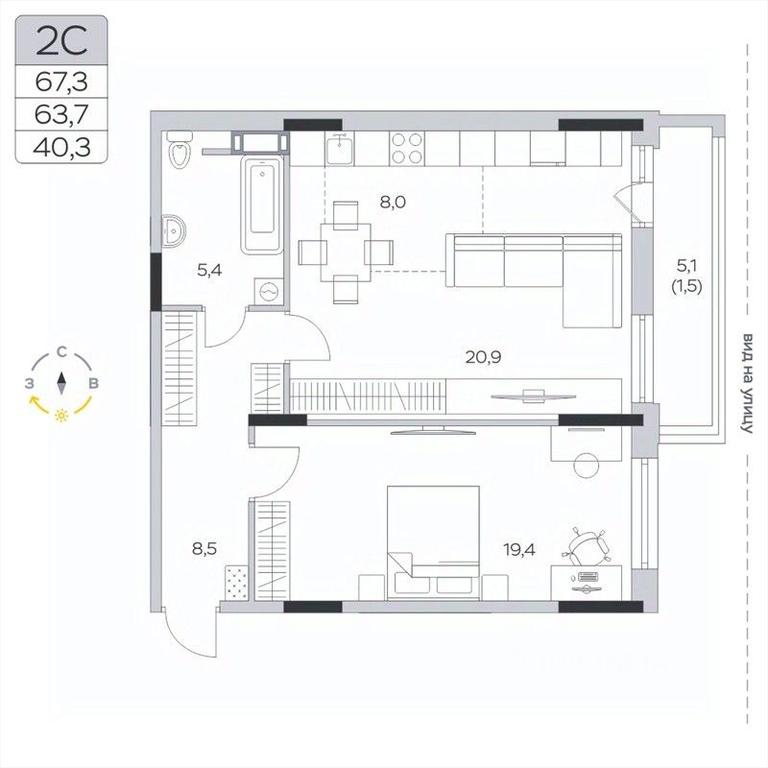 1-BD Apartment Sale, 63.8平方米 at Pirogovskaya Rivera, Tsentralnaya Street, Pirogovo Village, Mytishi Urban District, Moscow Region, Russia #2 1-BD Apartment Sale, 63.8平方米 at Pirogovskaya Rivera, Tsentralnaya Street, Pirogovo Village, Mytishi Urban District, Moscow Region, Russia #2