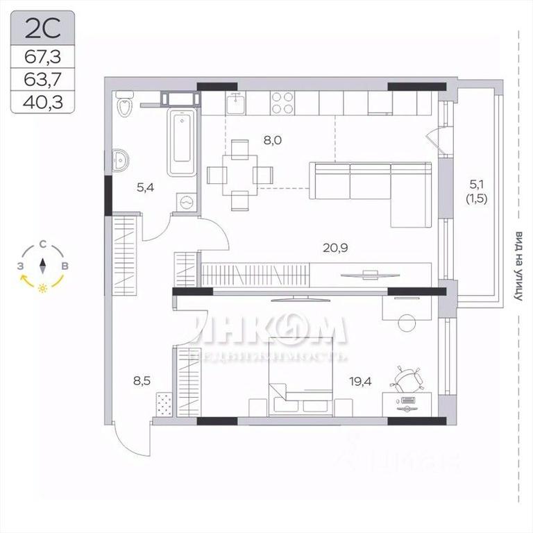 1-BD Apartment Sale, 63.8平方米 at Pirogovskaya Rivera, Tsentralnaya Street, Pirogovo Village, Mytishi Urban District, Moscow Region, Russia #1 1-BD Apartment Sale, 63.8平方米 at Pirogovskaya Rivera, Tsentralnaya Street, Pirogovo Village, Mytishi Urban District, Moscow Region, Russia #1
