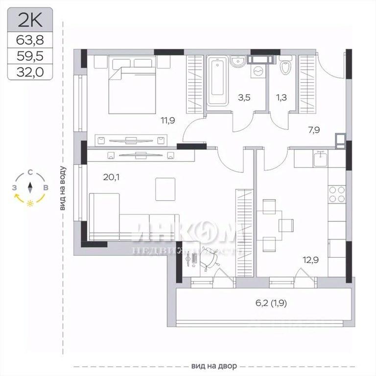 1-BD Apartment Sale, 59.6 sq. m. at Pirogovskaya Rivera, Tsentralnaya Street, Pirogovo Village, Mytishi Urban District, Moscow Region, Russia #1 1-BD Apartment Sale, 59.6 sq. m. at Pirogovskaya Rivera, Tsentralnaya Street, Pirogovo Village, Mytishi Urban District, Moscow Region, Russia #1
