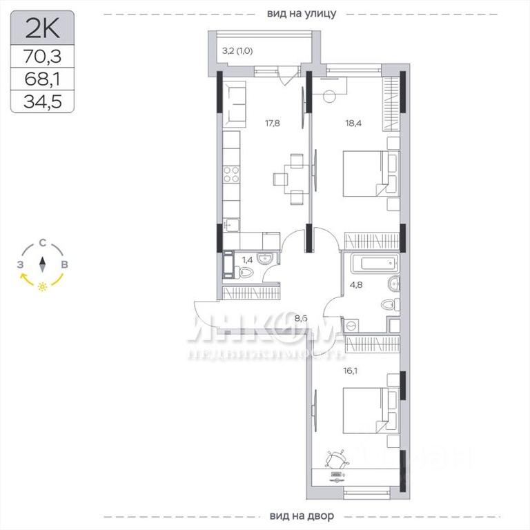 1-BD Apartment Sale, 68.3平方米 at Pirogovskaya Rivera, Tsentralnaya Street, Pirogovo Village, Mytishi Urban District, Moscow Region, Russia #1 1-BD Apartment Sale, 68.3平方米 at Pirogovskaya Rivera, Tsentralnaya Street, Pirogovo Village, Mytishi Urban District, Moscow Region, Russia #1