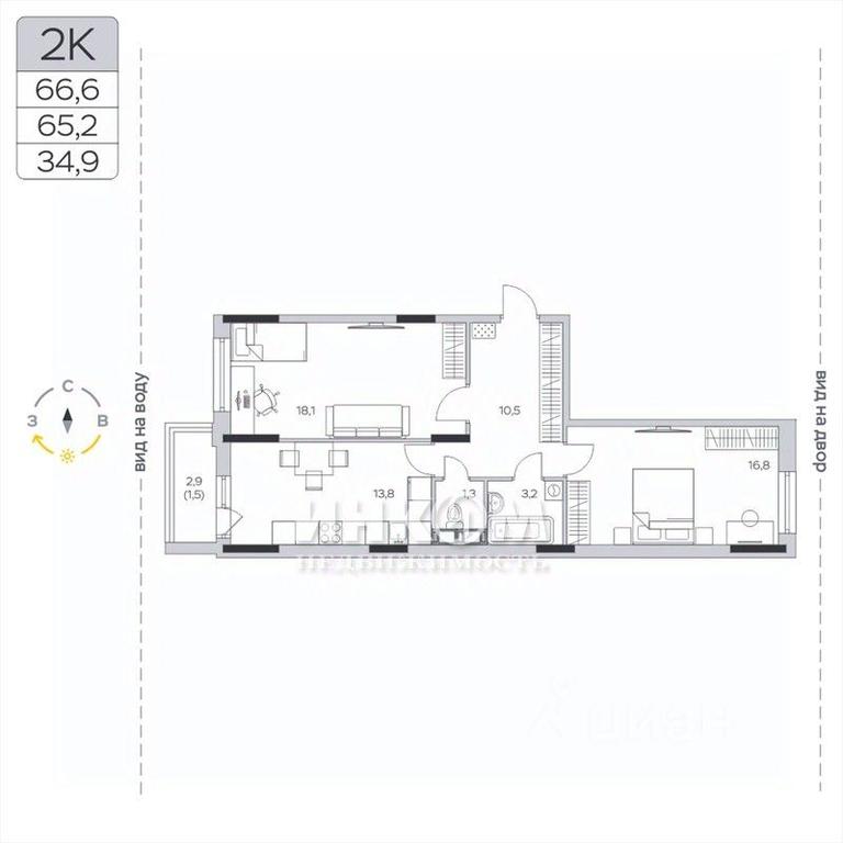 1-BD Apartment Sale, 65.4平方米 at Pirogovskaya Rivera, Tsentralnaya Street, Pirogovo Village, Mytishi Urban District, Moscow Region, Russia #1 1-BD Apartment Sale, 65.4平方米 at Pirogovskaya Rivera, Tsentralnaya Street, Pirogovo Village, Mytishi Urban District, Moscow Region, Russia #1