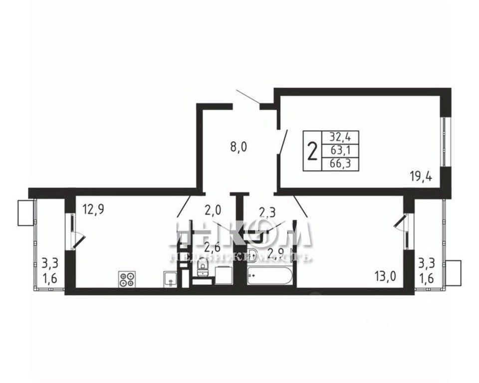 1-BD Apartment Sale, 66.3平方米 at Pirogovskaya Rivera, Tsentralnaya Street, Pirogovo Village, Mytishi Urban District, Moscow Region, Russia #1 1-BD Apartment Sale, 66.3平方米 at Pirogovskaya Rivera, Tsentralnaya Street, Pirogovo Village, Mytishi Urban District, Moscow Region, Russia #1