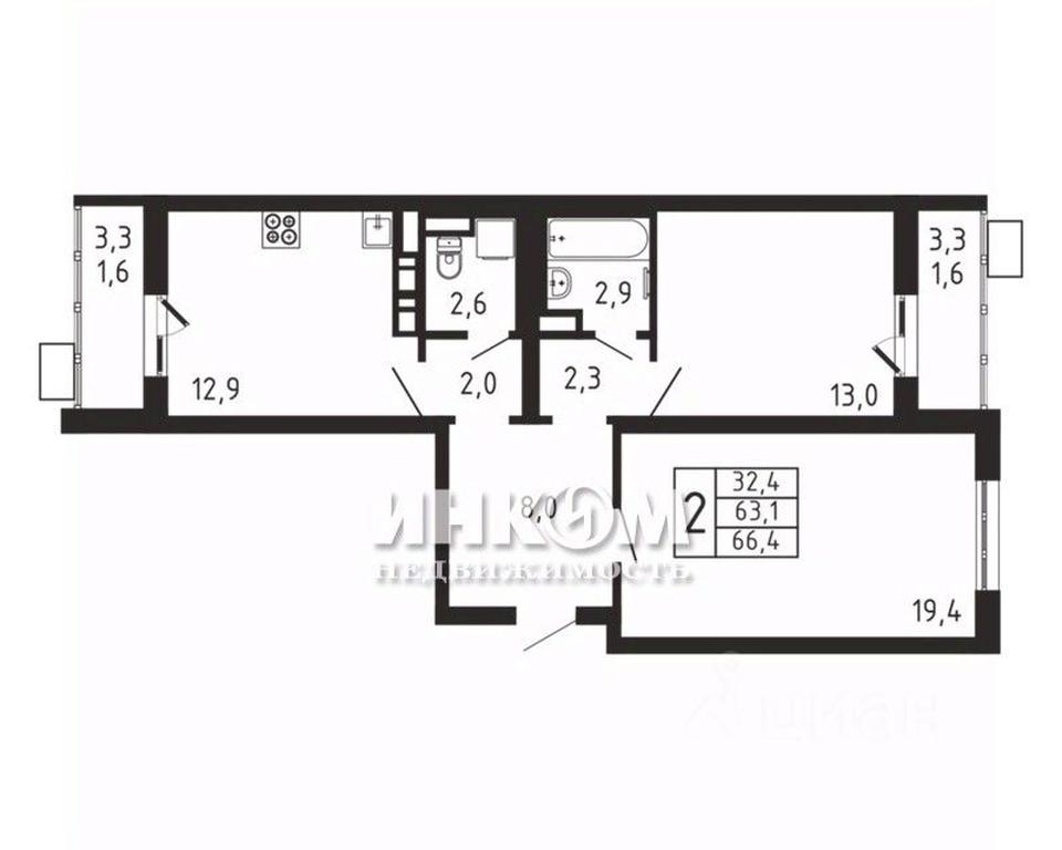 1-BD Apartment Sale, 66.4平方米 at Pirogovskaya Rivera, Tsentralnaya Street, Pirogovo Village, Mytishi Urban District, Moscow Region, Russia #1 1-BD Apartment Sale, 66.4平方米 at Pirogovskaya Rivera, Tsentralnaya Street, Pirogovo Village, Mytishi Urban District, Moscow Region, Russia #1