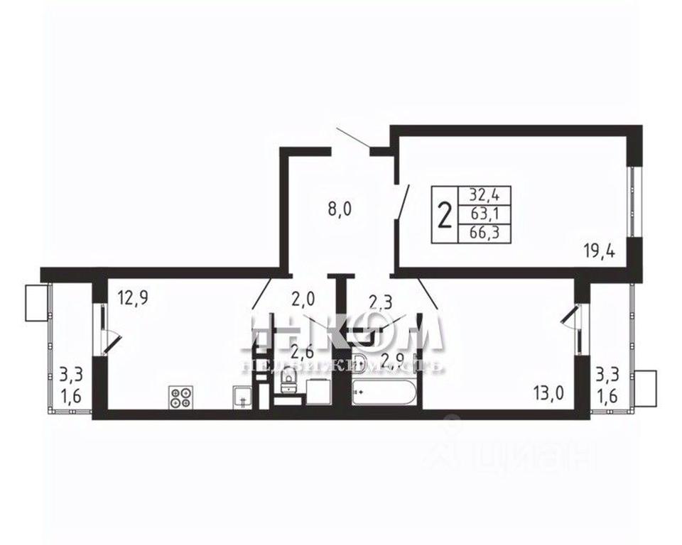 1-BD Apartment Sale, 66.3平方米 at Pirogovskaya Rivera, Tsentralnaya Street, Pirogovo Village, Mytishi Urban District, Moscow Region, Russia #1 1-BD Apartment Sale, 66.3平方米 at Pirogovskaya Rivera, Tsentralnaya Street, Pirogovo Village, Mytishi Urban District, Moscow Region, Russia #1
