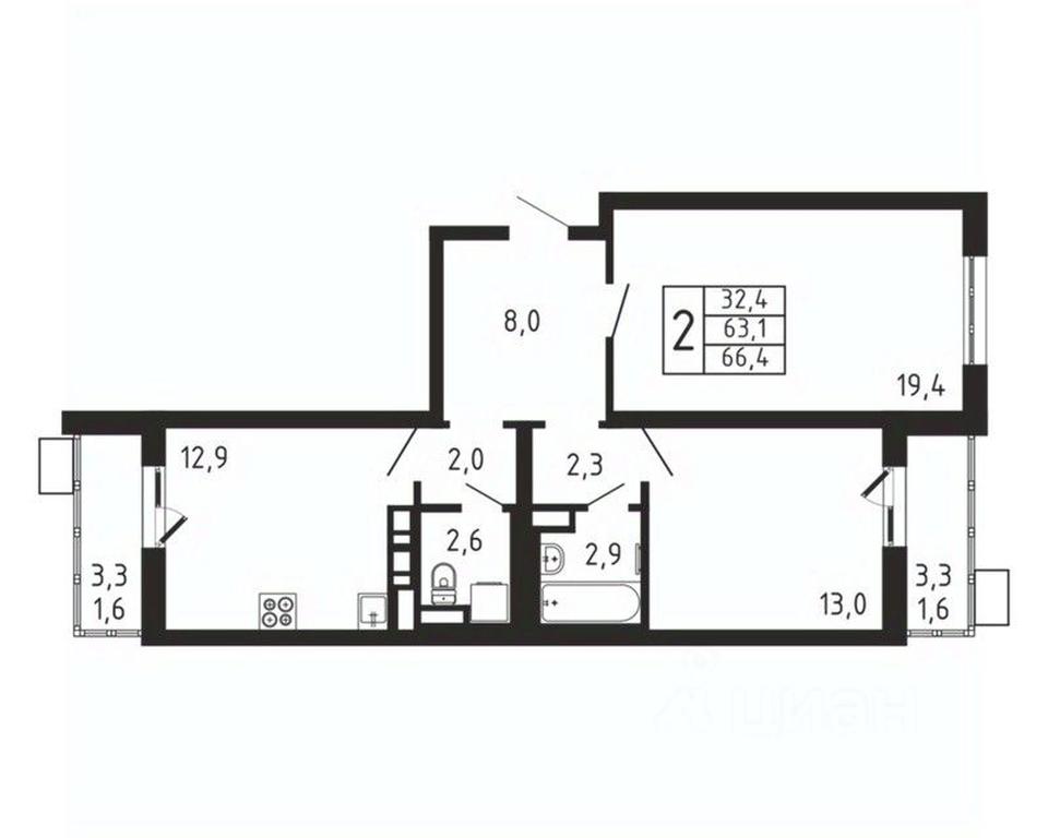 1-BD Apartment Sale, 66.4平方米 at Pirogovskaya Rivera, Tsentralnaya Street, Pirogovo Village, Mytishi Urban District, Moscow Region, Russia #2 1-BD Apartment Sale, 66.4平方米 at Pirogovskaya Rivera, Tsentralnaya Street, Pirogovo Village, Mytishi Urban District, Moscow Region, Russia #2