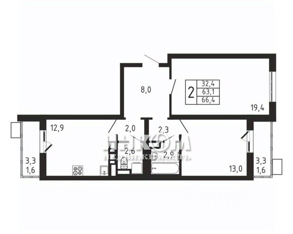 1-BD Apartment Sale, 66.4平方米 at Pirogovskaya Rivera, Tsentralnaya Street, Pirogovo Village, Mytishi Urban District, Moscow Region, Russia #1 1-BD Apartment Sale, 66.4平方米 at Pirogovskaya Rivera, Tsentralnaya Street, Pirogovo Village, Mytishi Urban District, Moscow Region, Russia #1