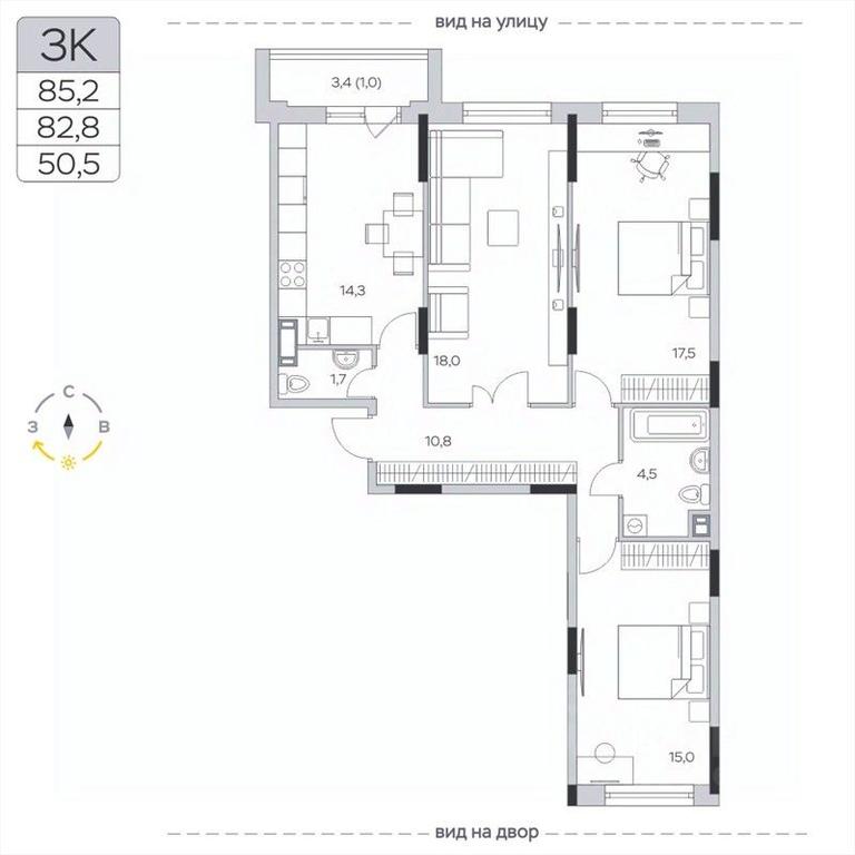 2-BD Apartment Sale, 83平方米 at Pirogovskaya Rivera, Tsentralnaya Street, Pirogovo Village, Mytishi Urban District, Moscow Region, Russia #2 2-BD Apartment Sale, 83平方米 at Pirogovskaya Rivera, Tsentralnaya Street, Pirogovo Village, Mytishi Urban District, Moscow Region, Russia #2