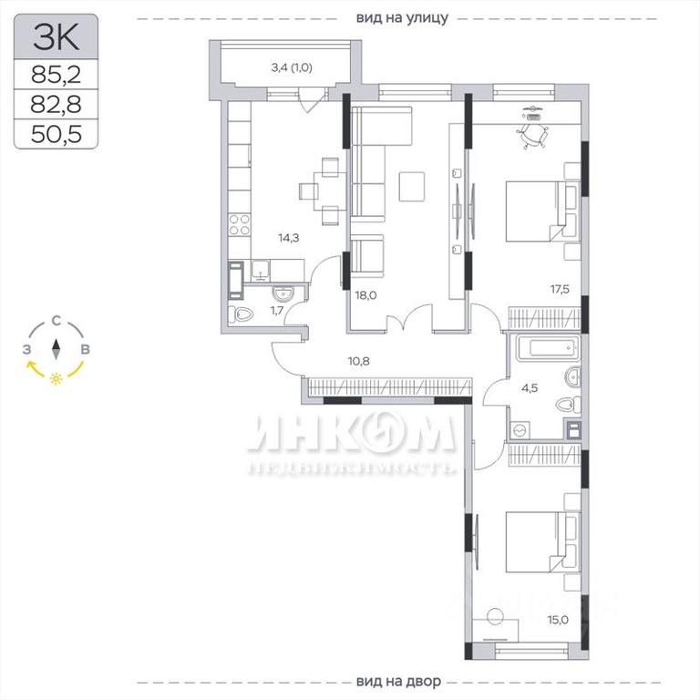 2-BD Apartment Sale, 83.1平方米 at Pirogovskaya Rivera, Tsentralnaya Street, Pirogovo Village, Mytishi Urban District, Moscow Region, Russia #1 2-BD Apartment Sale, 83.1平方米 at Pirogovskaya Rivera, Tsentralnaya Street, Pirogovo Village, Mytishi Urban District, Moscow Region, Russia #1