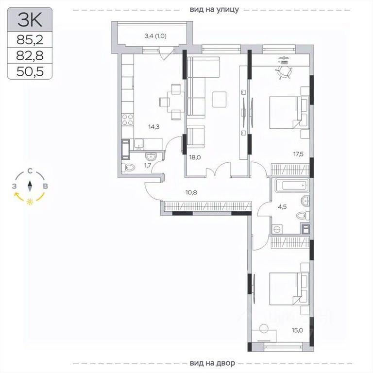 2-BD Apartment Sale, 83.1平方米 at Pirogovskaya Rivera, Tsentralnaya Street, Pirogovo Village, Mytishi Urban District, Moscow Region, Russia #2 2-BD Apartment Sale, 83.1平方米 at Pirogovskaya Rivera, Tsentralnaya Street, Pirogovo Village, Mytishi Urban District, Moscow Region, Russia #2