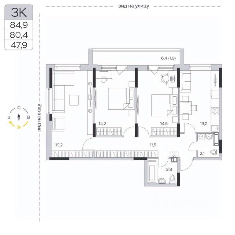 2-BD Apartment Sale, 80.7平方米 at Pirogovskaya Rivera, Tsentralnaya Street, Pirogovo Village, Mytishi Urban District, Moscow Region, Russia #2 2-BD Apartment Sale, 80.7平方米 at Pirogovskaya Rivera, Tsentralnaya Street, Pirogovo Village, Mytishi Urban District, Moscow Region, Russia #2