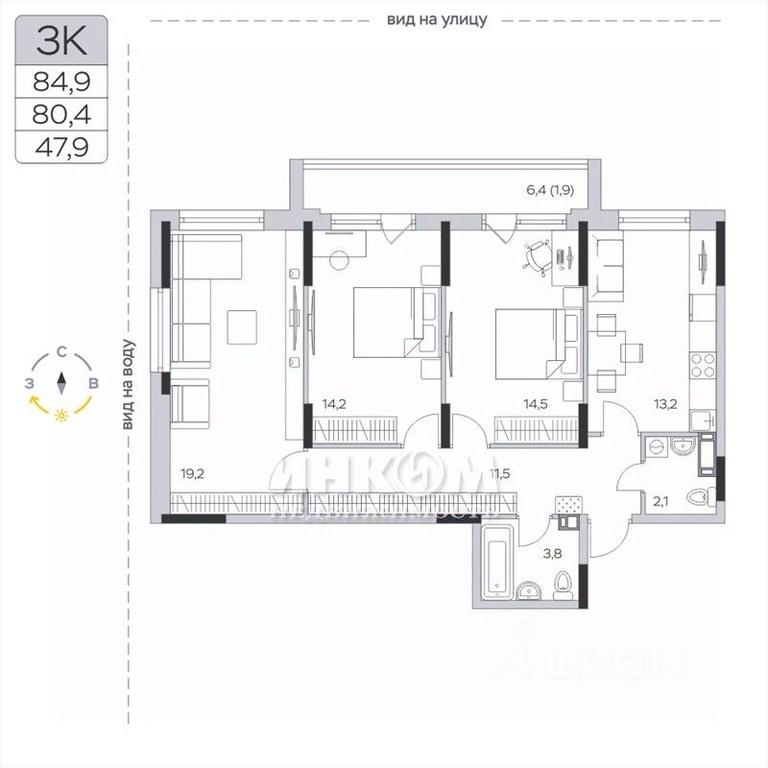 2-BD Apartment Sale, 80.7平方米 at Pirogovskaya Rivera, Tsentralnaya Street, Pirogovo Village, Mytishi Urban District, Moscow Region, Russia #1 2-BD Apartment Sale, 80.7平方米 at Pirogovskaya Rivera, Tsentralnaya Street, Pirogovo Village, Mytishi Urban District, Moscow Region, Russia #1